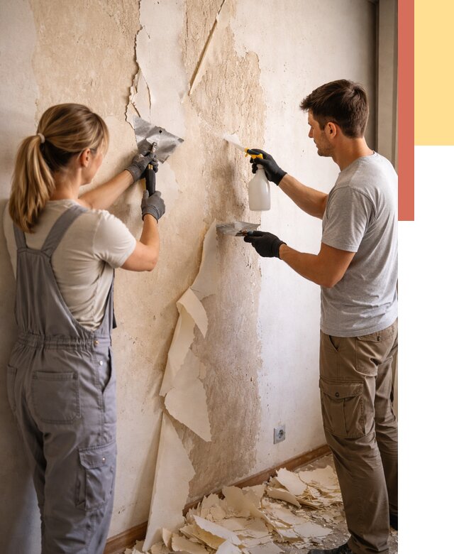 Снятие старых обоев в Ростове-на-Дону от 5475 руб. под ключ недорого | ОТДЕЛОЧНИК-Рст