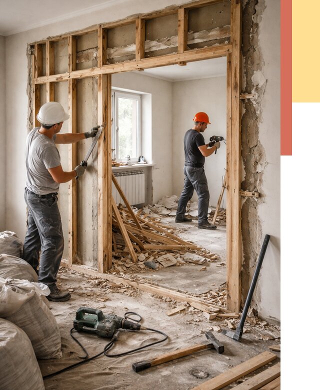 Демонтаж деревянных перегородок в Ростове-на-Дону от 3337 руб. — быстро и недорого | ОТДЕЛОЧНИК-Рст