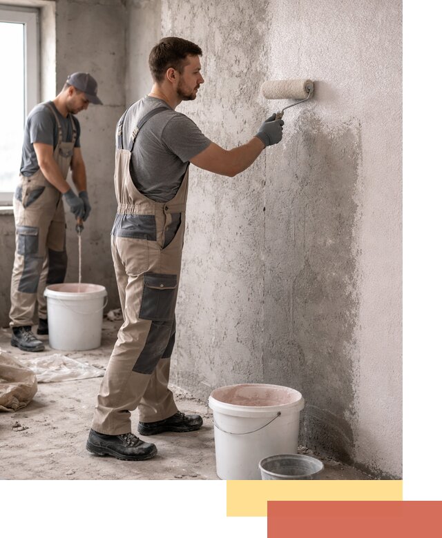 Нанесение бетоноконтакта на стены в Ростове-на-Дону для последующей отделки