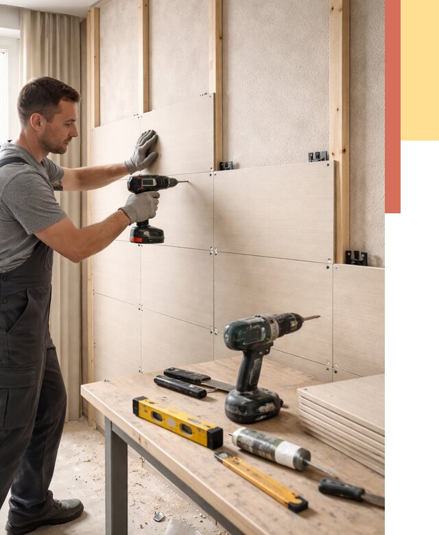 Монтаж МДФ панелей на стены в Ростове-на-Дону от 1304 руб. под ключ | ОТДЕЛОЧНИК-Рст