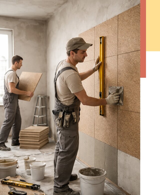 Монтаж пробковых панелей на стены в Ростове-на-Дону от 3650 руб. — ОТДЕЛОЧНИК-Рст