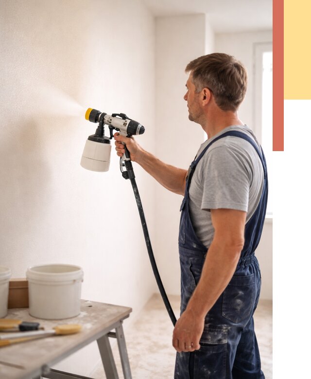 Покраска стен краскопультом в Ростове-на-Дону от 7822 руб. — механизированная покраска | ОТДЕЛОЧНИК-Рст