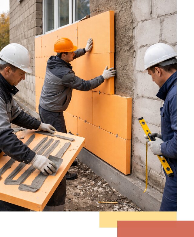 Утепление фасада пеноплексом под ключ в Ростове-на-Дону