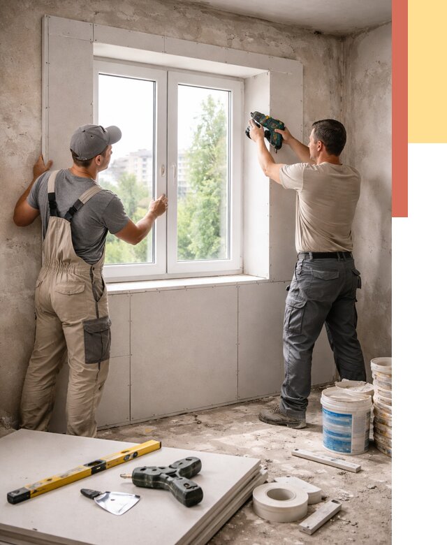 Монтаж откосов из гипсокартона в Ростове-на-Дону от 4693 руб. под ключ | ОТДЕЛОЧНИК-Рст