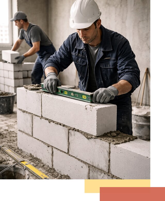 Кладка перегородок из пеноблока под ключ в Ростове-на-Дону