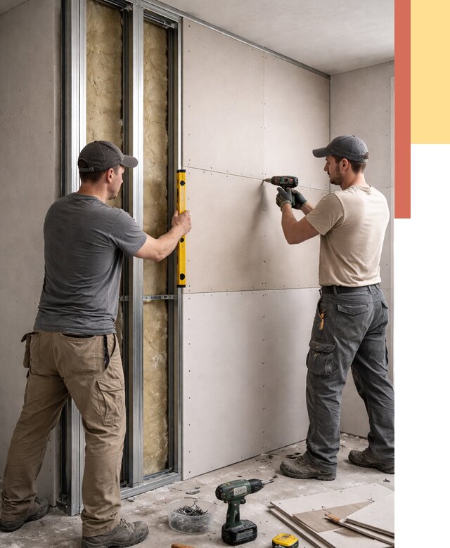 Монтаж двухслойной перегородки из гипсокартона в Ростове-на-Дону от 1512 руб. | ОТДЕЛОЧНИК-Рст