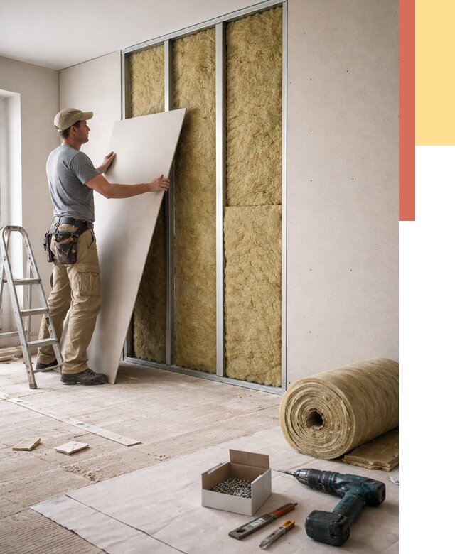 Перегородка из гипсокартона с шумоизоляцией в Ростове-на-Дону от 3254 руб. | ОТДЕЛОЧНИК-Рст