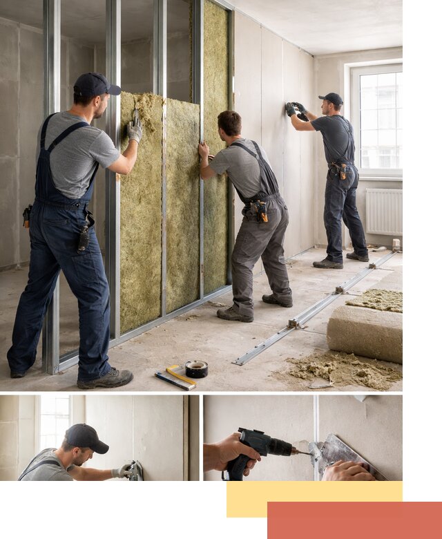 Перегородка из гипсокартона с шумоизоляцией в Ростове-на-Дону — монтаж под ключ