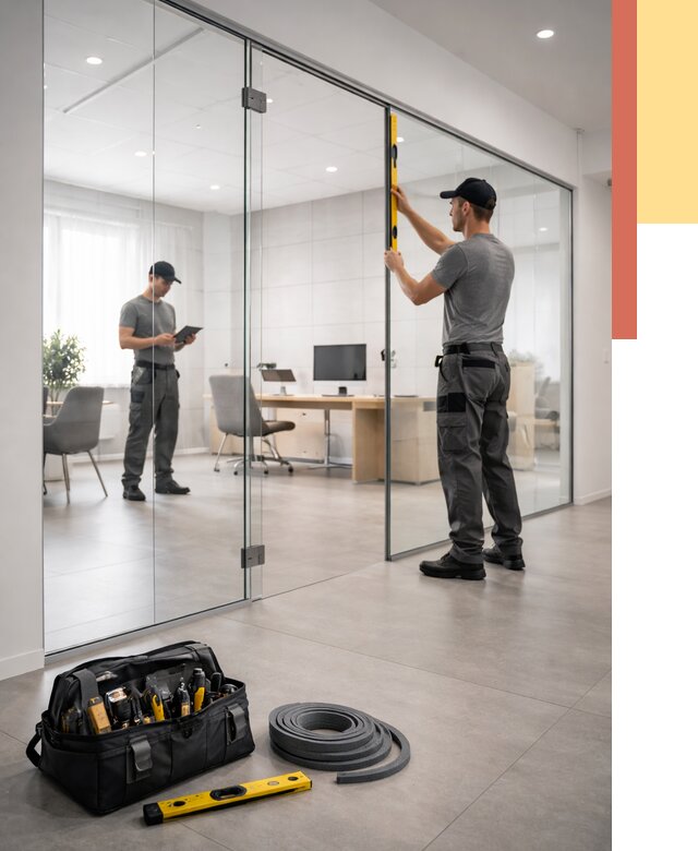 Цельностеклянные перегородки под ключ в Ростове-на-Дону от 9908 руб. — монтаж и цены | ОТДЕЛОЧНИК-Рст