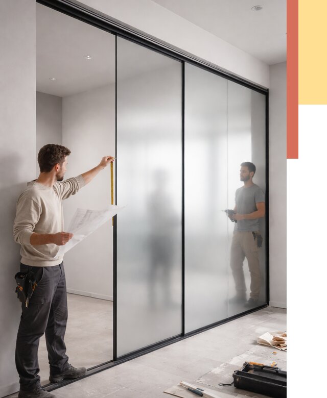 Матовые стеклянные перегородки в Ростове-на-Дону от 8865 руб. — монтаж и установка | ОТДЕЛОЧНИК-Рст