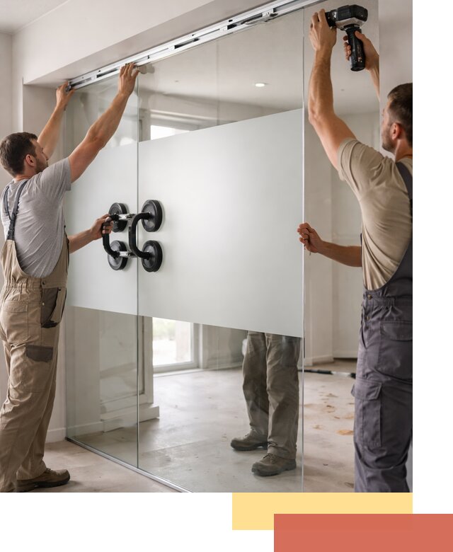 Матовые стеклянные перегородки под ключ в Ростове-на-Дону