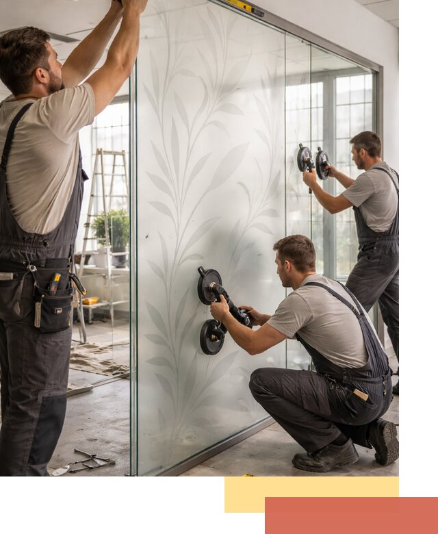 Стеклянные перегородки с рисунком на заказ в Ростове-на-Дону