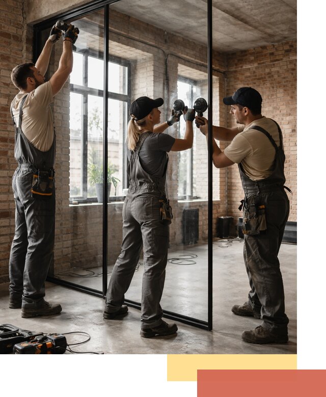 Стеклянные перегородки лофт — изготовление и монтаж в Ростове-на-Дону