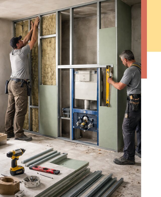 Установка сантехнических перегородок в Ростове-на-Дону от 8865 руб. | ОТДЕЛОЧНИК-Рст