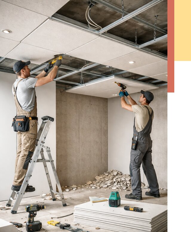 Монтаж акустического потолка в Ростове-на-Дону от 6779 руб/м2 — быстро и недорого | ОТДЕЛОЧНИК-Рст