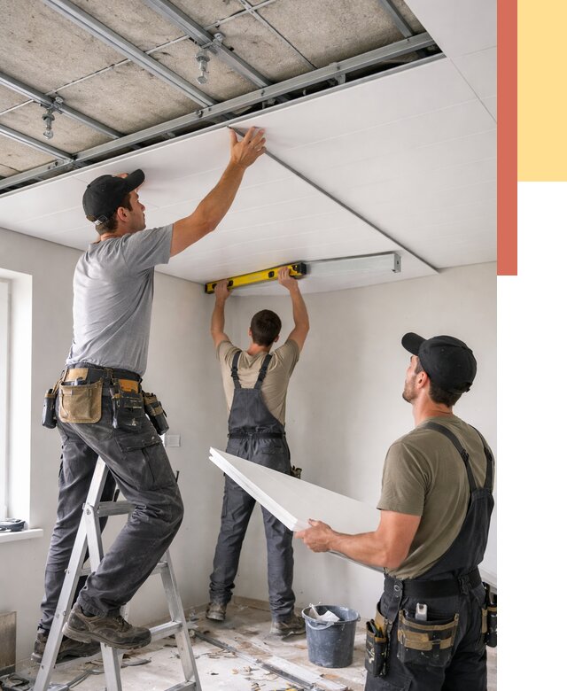 Монтаж потолка из ПВХ панелей в Ростове-на-Дону от 3650 руб./м2 — быстро и недорого | ОТДЕЛОЧНИК-Рст