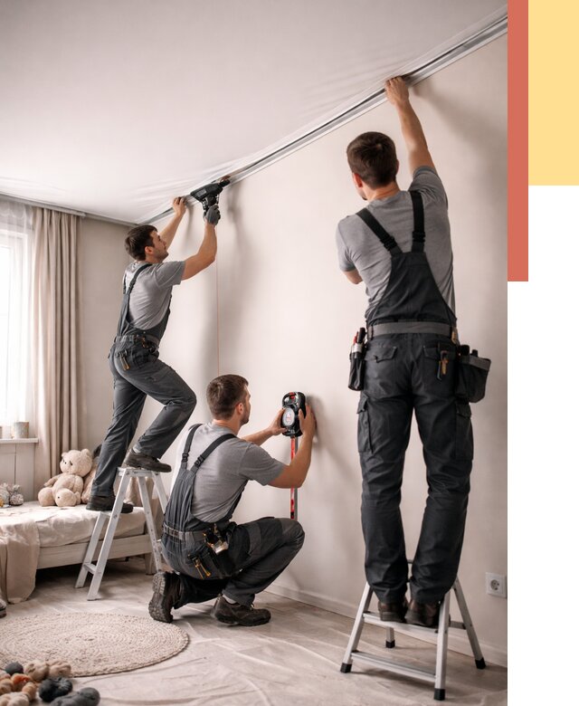 Монтаж натяжного потолка в детской в Ростове-на-Дону от 3650 руб. — быстро и недорого | ОТДЕЛОЧНИК-Рст