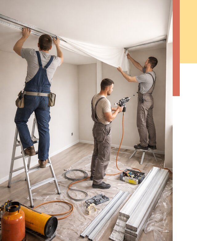 Монтаж натяжного потолка в студии в Ростове-на-Дону от 5736 руб. — быстро и недорого | ОТДЕЛОЧНИК-Рст