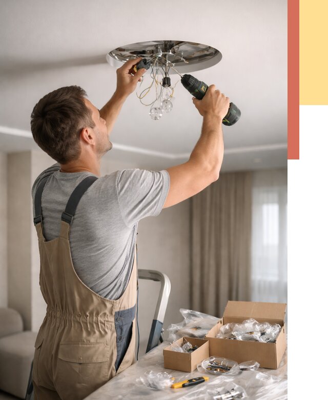 Установка люстры в натяжной потолок в Ростове-на-Дону от 1251 руб. | Быстро и недорого — ОТДЕЛОЧНИК-Рст