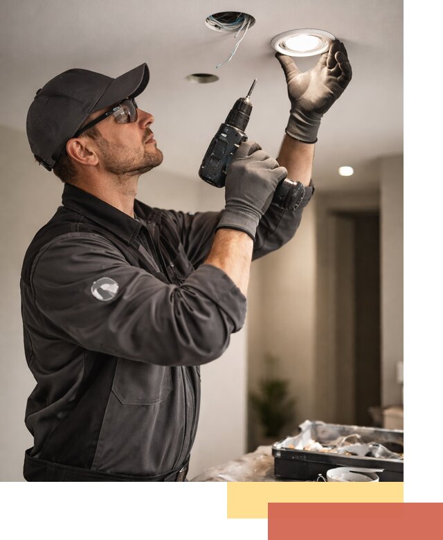 Установка точечных светильников в натяжной потолок в Ростове-на-Дону