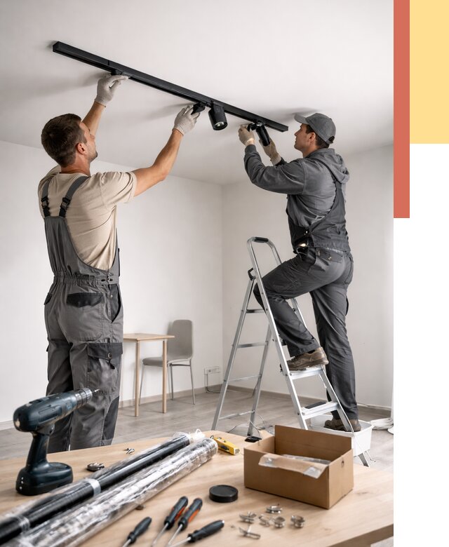 Установка трековых светильников в натяжной потолок в Ростове-на-Дону от 4380 руб. | ОТДЕЛОЧНИК-Рст