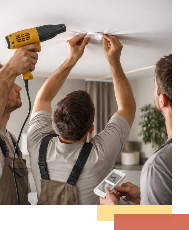 Ремонт прокола полотна натяжного потолка в Ростове-на-Дону