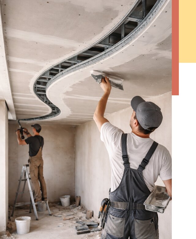 Криволинейный потолок из гипсокартона в Ростове-на-Дону от 2190 руб./м2 | ОТДЕЛОЧНИК-Рст