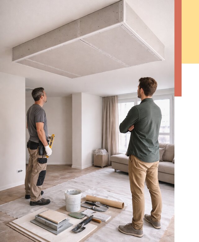 Короб на потолке из гипсокартона в Ростове-на-Дону от 2294 руб. — монтаж и услуги под ключ | ОТДЕЛОЧНИК-Рст