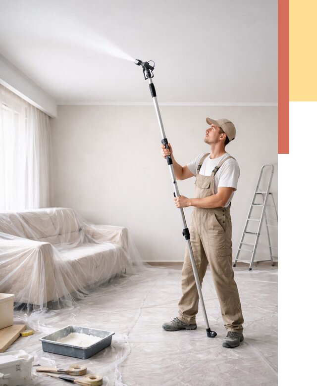 Покраска потолка краскопультом в Ростове-на-Дону от 4693 руб. быстро и недорого | ОТДЕЛОЧНИК-Рст