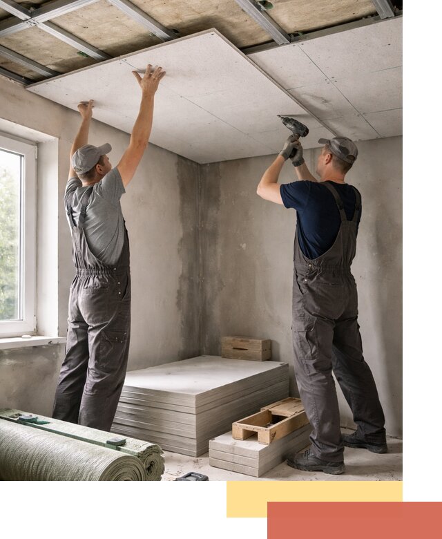 Шумоизоляция потолка панелями ЗИПС в Ростове-на-Дону